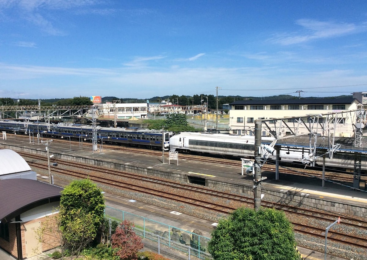 
2015年9月21日時点の原町駅前（はらまちえきまえ）付近の写真